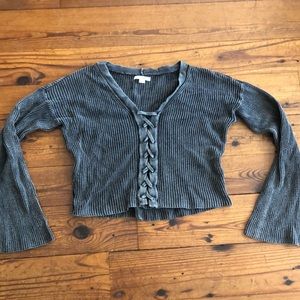 AE cropped bell sleeve sweater